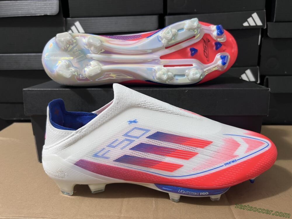 Adidas F50+ Lightstrike Pro Laceless FG Low-Tops Soccer Cleats - Red/White/Blue