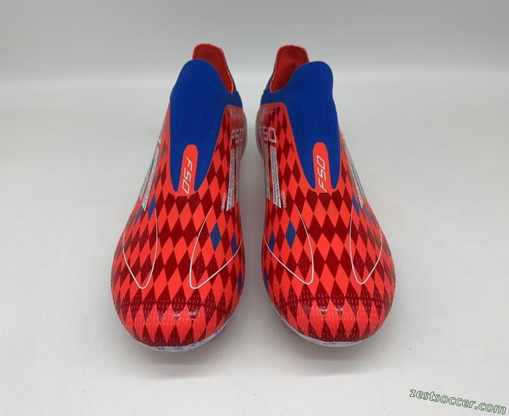 Adidas F50+ Lightstrike Elite Laceless FG Low-Tops Soccer Cleats - Red/Blue/White