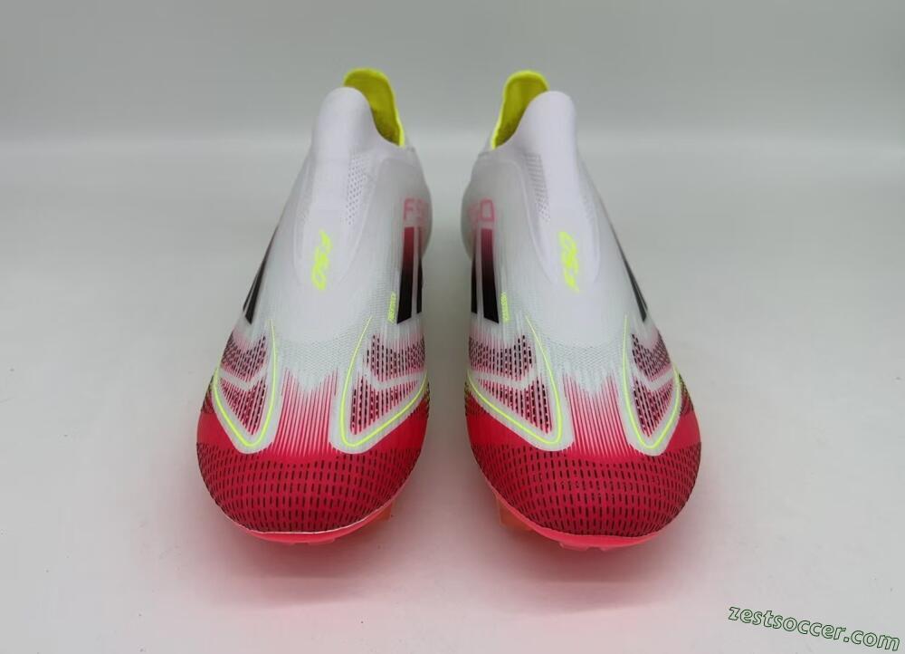 Adidas F50 Elite Laceless FG Low-Tops Soccer Cleats - White/Red/Black