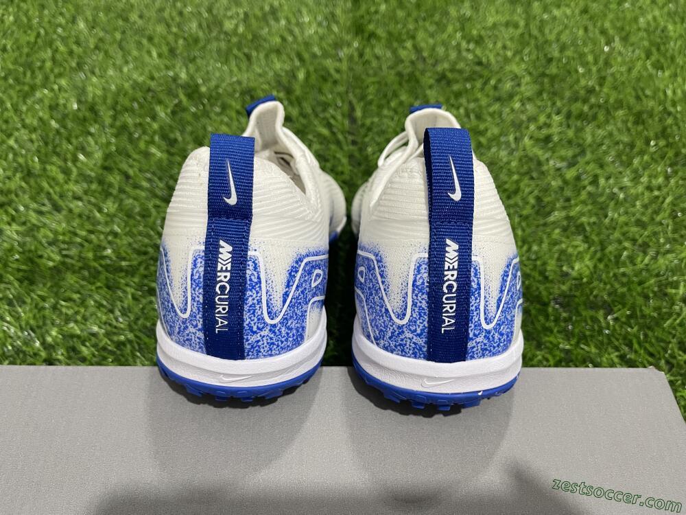 Nike Air Zoom Mercurial Vapor 16 Pro TF Low-Tops Soccer Shoes - White/Blue