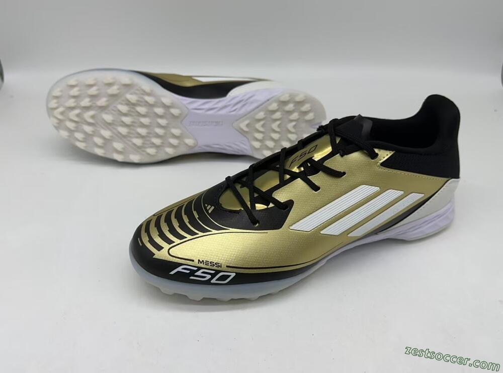 Adidas F50 Pro TF Low-Tops Soccer Shoes - Gold/White/Black