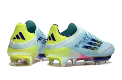 Adidas F50+ Lightstrike Elite FG Low-Tops Soccer Cleats - Blue/Yellow/Pink