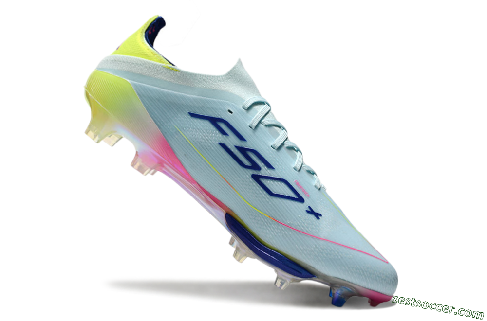 Adidas F50+ Lightstrike Elite FG Low-Tops Soccer Cleats - Blue/Yellow/Pink 4