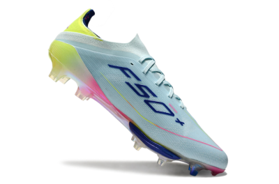 Adidas F50+ Lightstrike Elite FG Low-Tops Soccer Cleats - Blue/Yellow/Pink