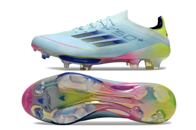Adidas F50+ Lightstrike Elite FG Low-Tops Soccer Cleats - Blue/Yellow/Pink