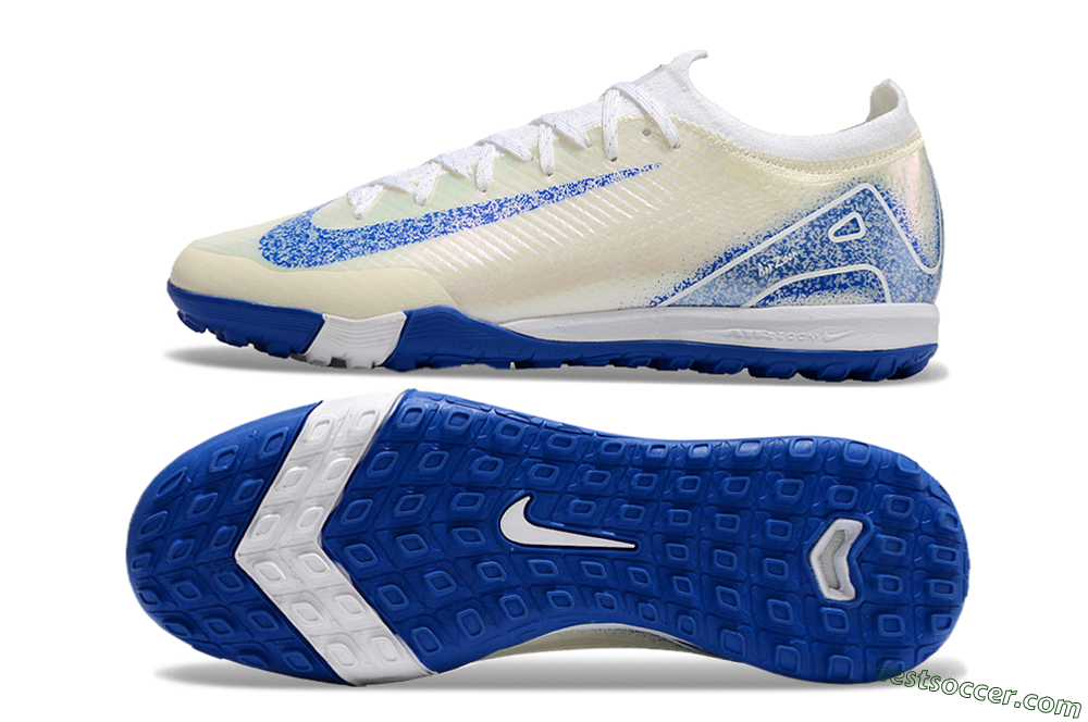 Nike Air Zoom Mercurial Vapor 16 Elite TF Low-Tops Soccer Shoes - White/Blue/Jade 1