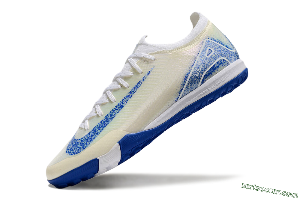 Nike Air Zoom Mercurial Vapor 16 Elite TF Low-Tops Soccer Shoes - White/Blue/Jade 6