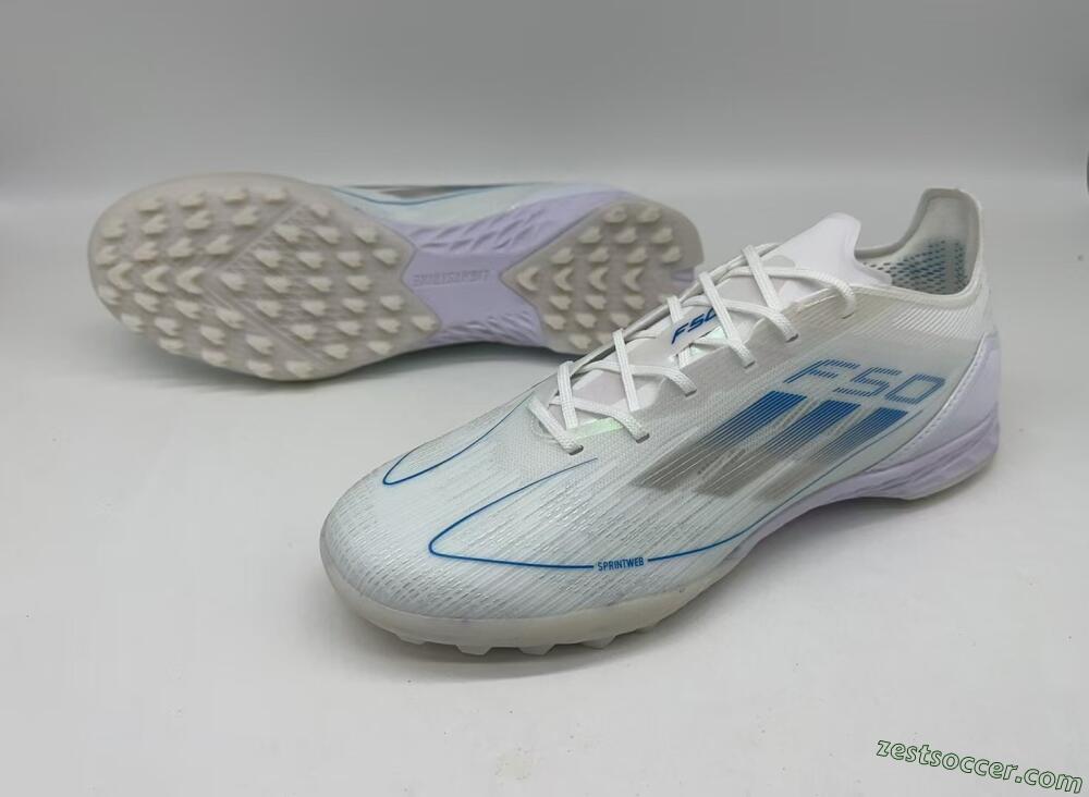 Adidas F50 Pro TF Low-Tops Soccer Shoes - White/Blue