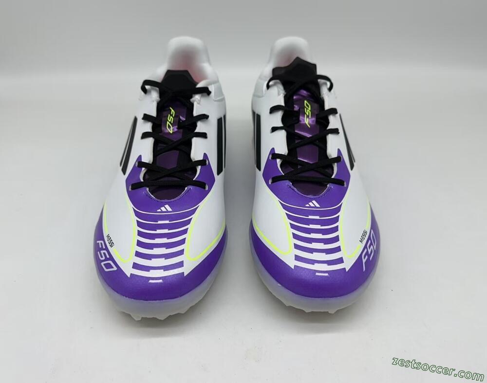 Adidas x Messi F50 Pro TF Low-Tops Soccer Shoes - White/Purple/Black
