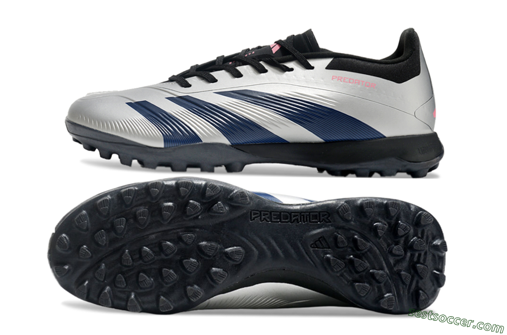 Adidas Predator 24 Elite TF Low-Tops Soccer Shoes - Silver/Blue/Pink 1