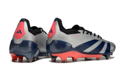 Adidas Predator 24 Elite FG Low-Tops Soccer Cleats - Silver/Blue/Red
