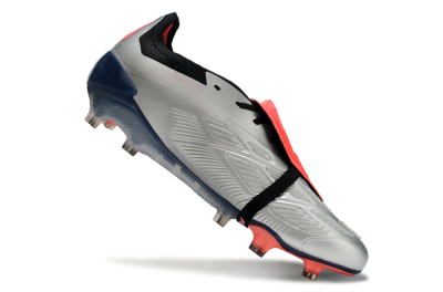 Adidas Predator Elite Foldover Tongue FG Low-Tops Soccer Cleats - Silver/Blue/Red