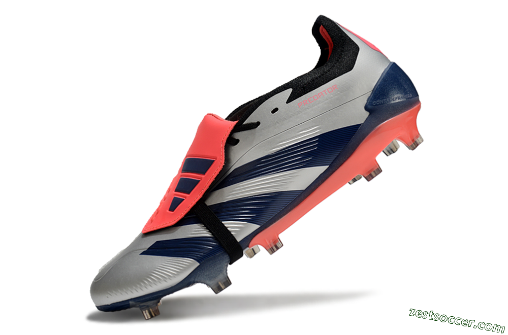 Adidas Predator Elite Foldover Tongue FG Low-Tops Soccer Cleats - Silver/Blue/Red 5
