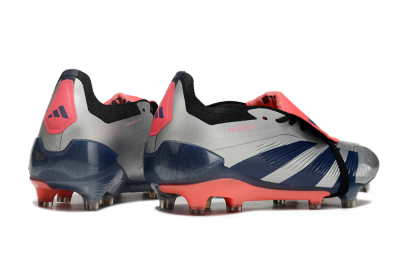 Adidas Predator Elite Foldover Tongue FG Low-Tops Soccer Cleats - Silver/Blue/Red