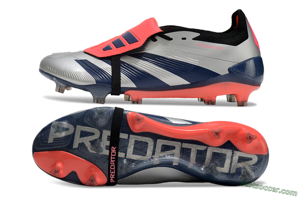 Adidas Predator Elite Foldover Tongue FG Low-Tops Soccer Cleats - Silver/Blue/Red 1
