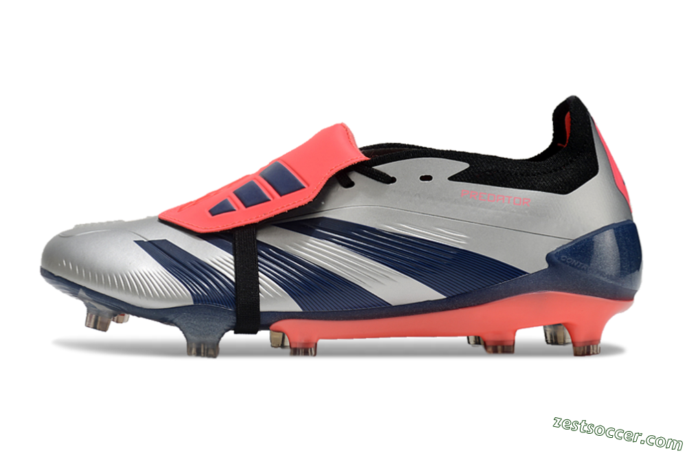 Adidas Predator Elite Foldover Tongue FG Low-Tops Soccer Cleats - Silver/Blue/Red 2