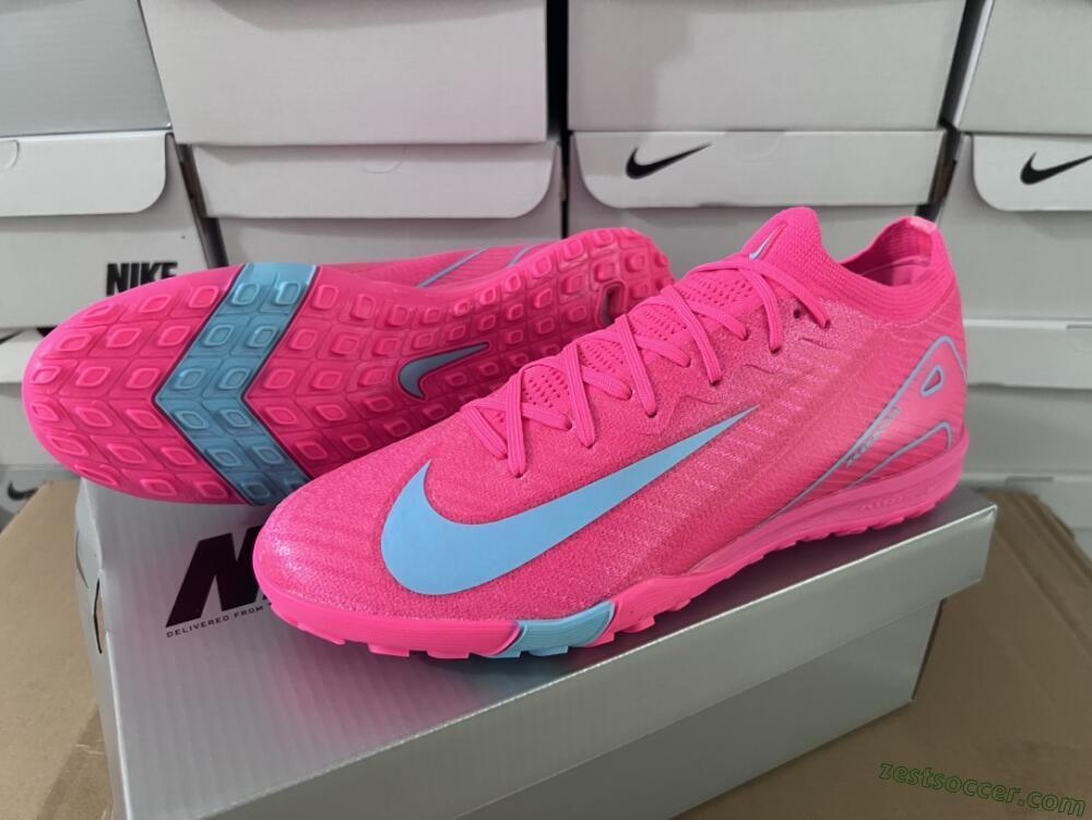 Nike Air Zoom Mercurial Vapor 16 Elite TF Low-Tops Soccer Shoes - Pink/Red/Jade