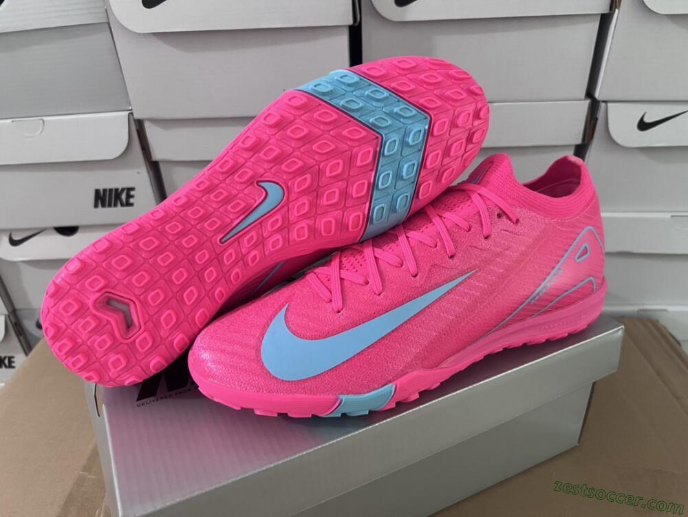Nike Air Zoom Mercurial Vapor 16 Elite TF Low-Tops Soccer Shoes - Pink/Red/Jade