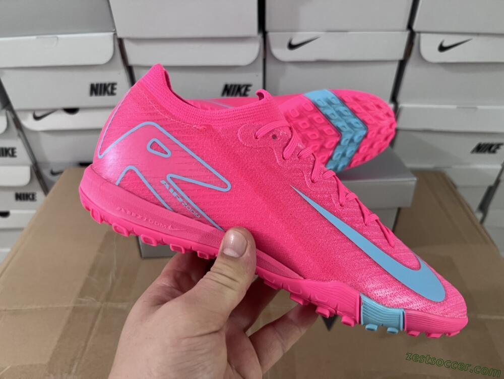 Nike Air Zoom Mercurial Vapor 16 Elite TF Low-Tops Soccer Shoes - Pink/Red/Jade