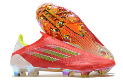 Adidas X Speedflow+ Laceless FG Low-Tops Soccer Cleats - Red/Yellow/Gold