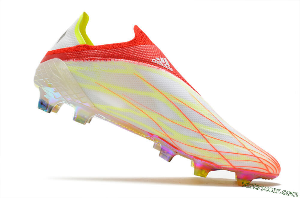 Adidas X Speedflow+ Laceless FG Low-Tops Soccer Cleats - Red/Yellow/Gold 4