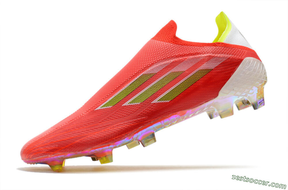Adidas X Speedflow+ Laceless FG Low-Tops Soccer Cleats - Red/Yellow/Gold 5