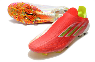 Adidas X Speedflow+ Laceless FG Low-Tops Soccer Cleats - Red/Yellow/Gold