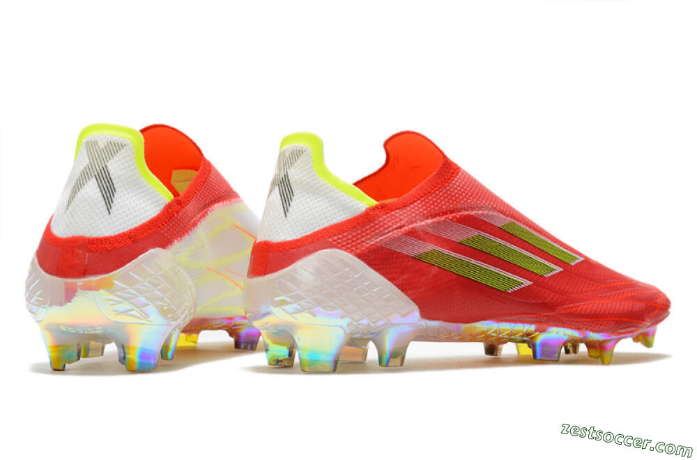 Adidas X Speedflow+ Laceless FG Low-Tops Soccer Cleats - Red/Yellow/Gold 6