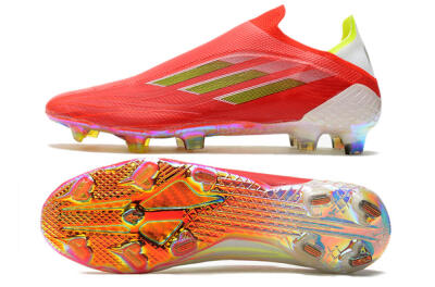 Adidas X Speedflow+ Laceless FG Low-Tops Soccer Cleats - Red/Yellow/Gold