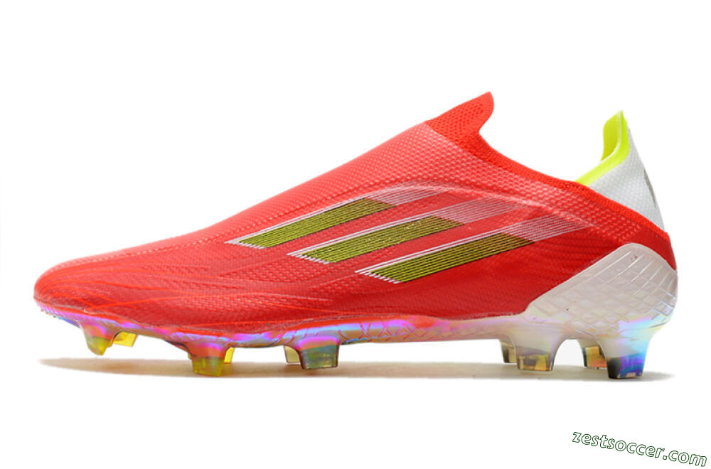 Adidas X Speedflow+ Laceless FG Low-Tops Soccer Cleats - Red/Yellow/Gold 2
