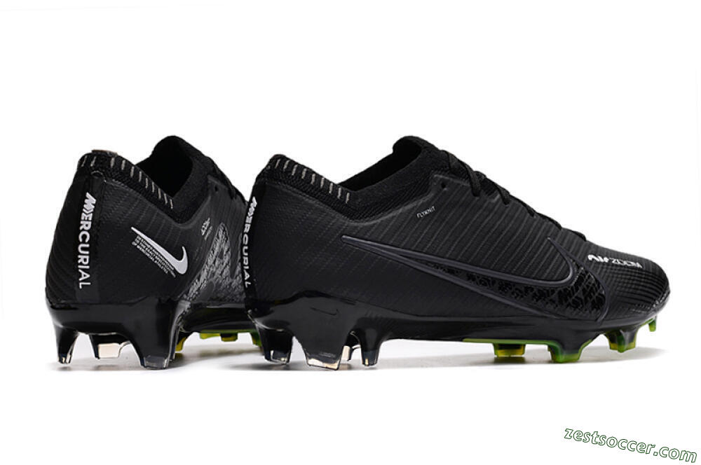Nike Air Zoom Mercurial Vapor 15 Elite FG Low-Tops Soccer Cleats - Black/White/Yellow 5
