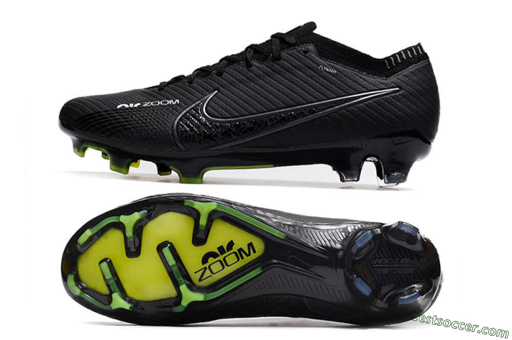 Nike Air Zoom Mercurial Vapor 15 Elite FG Low-Tops Soccer Cleats - Black/White/Yellow 1