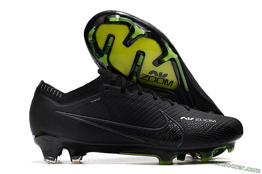 Nike Air Zoom Mercurial Vapor 15 Elite FG Low-Tops Soccer Cleats - Black/White/Yellow 0