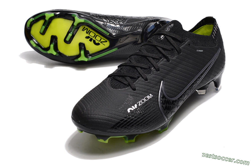 Nike Air Zoom Mercurial Vapor 15 Elite FG Low-Tops Soccer Cleats - Black/White/Yellow 3