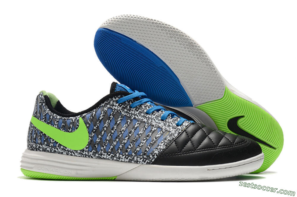 Nike Lunar Gato 2 IC Low-Tops Soccer Shoes - Black/Blue/Yellow 0