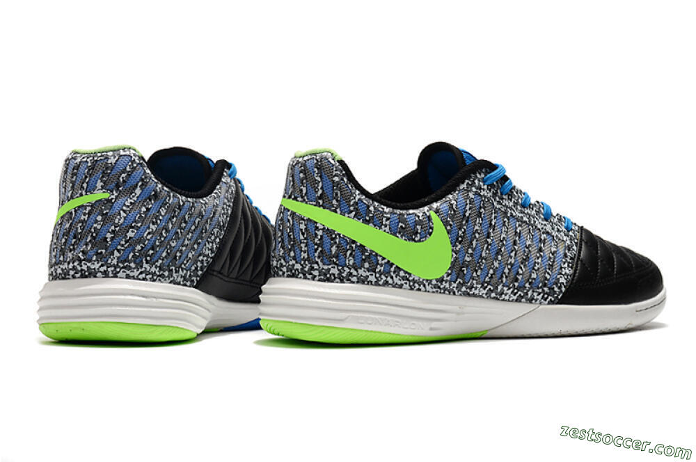 Nike Lunar Gato 2 IC Low-Tops Soccer Shoes - Black/Blue/Yellow 6