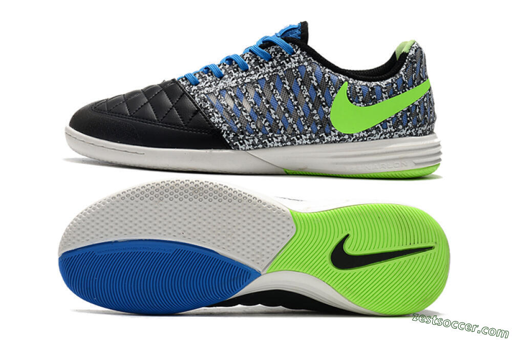 Nike Lunar Gato 2 IC Low-Tops Soccer Shoes - Black/Blue/Yellow 1