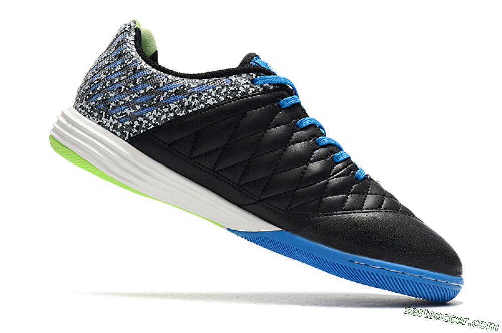 Nike Lunar Gato 2 IC Low-Tops Soccer Shoes - Black/Blue/Yellow 4