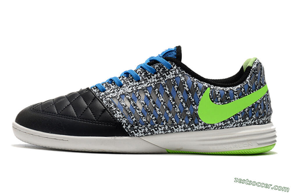 Nike Lunar Gato 2 IC Low-Tops Soccer Shoes - Black/Blue/Yellow 2