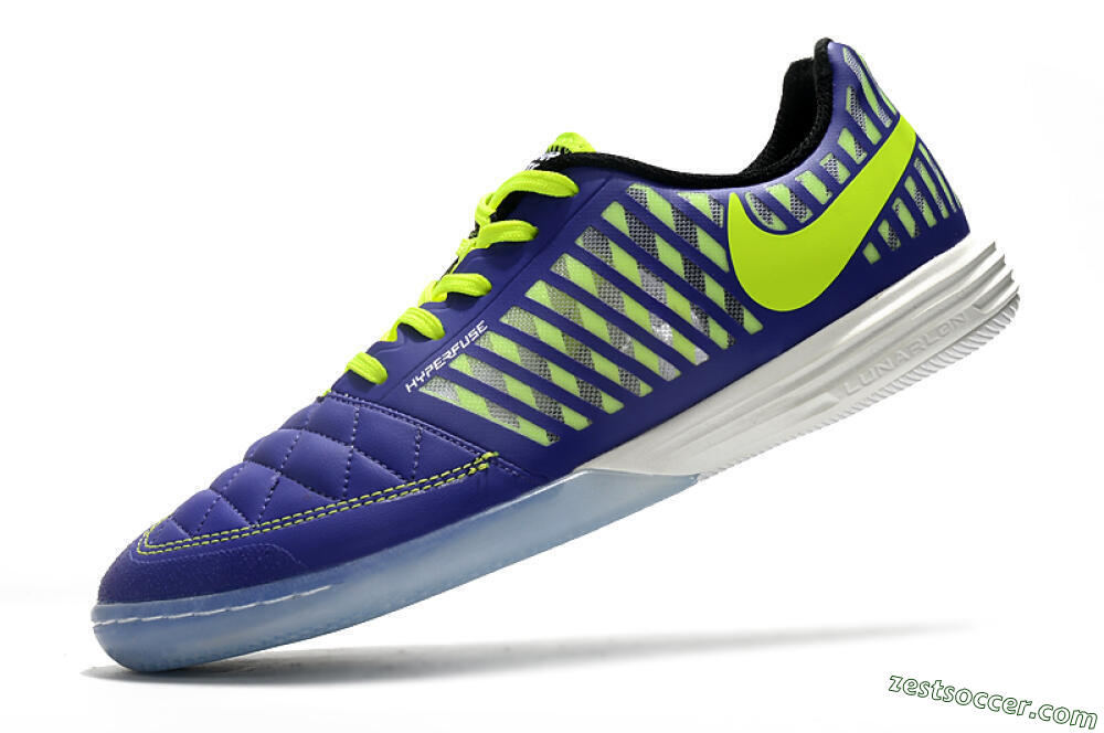 Nike Lunar Gato 2 IC Low-Tops Soccer Shoes - Blue/Yellow/White 5