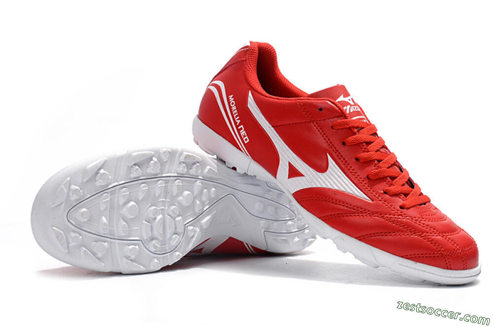Mizuno Morelia Neo TF Low-Tops Soccer Shoes - Red/White 4