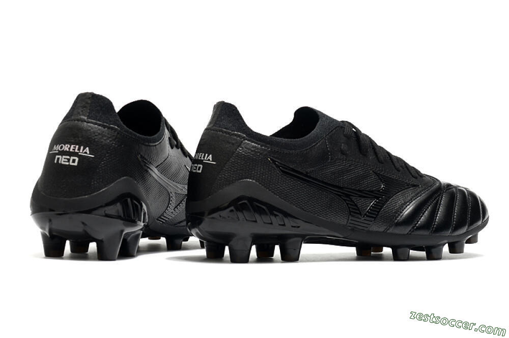 Mizuno Morelia Neo 3 FG Low-Tops Soccer Cleats - Black/Black 6