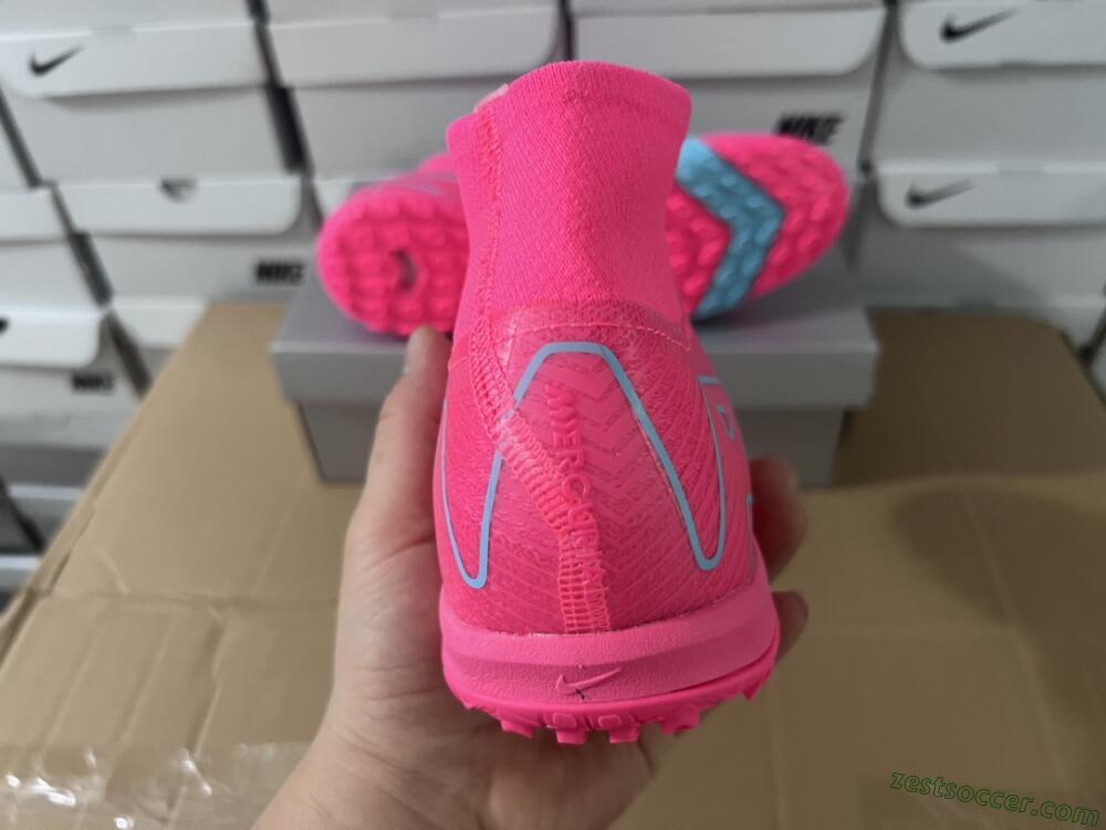 Nike Air Zoom Mercurial Superfly 10 Elite TF High-Tops Soccer Shoes - Pink/Red/Jade