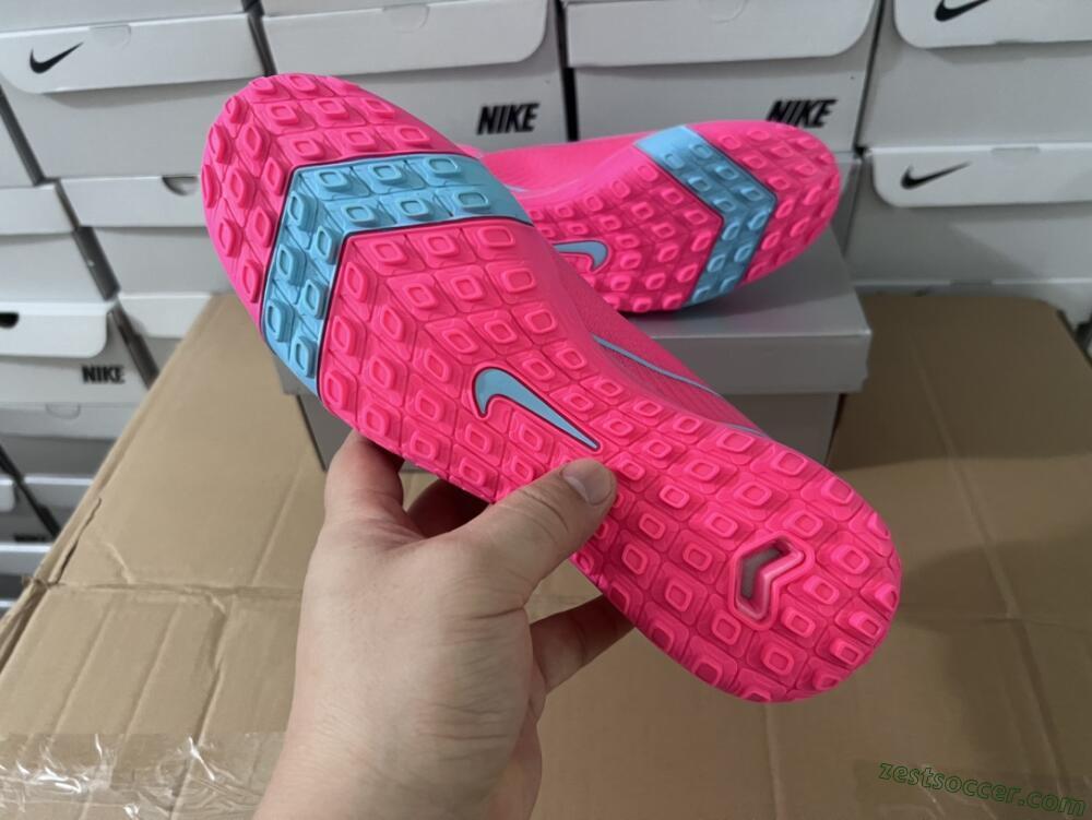 Nike Air Zoom Mercurial Superfly 10 Elite TF High-Tops Soccer Shoes - Pink/Red/Jade