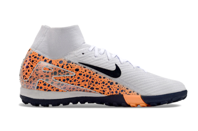 Nike Mercurial Superfly 10 Elite TF High-Tops Soccer Shoes - White/Black/Orange