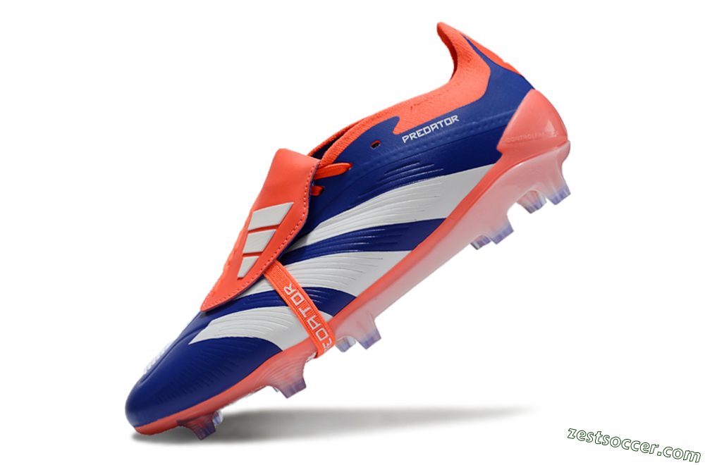 Adidas Predator Elite Foldover Tongue FG Low-Tops Soccer Cleats - Blue/White/Orange 6