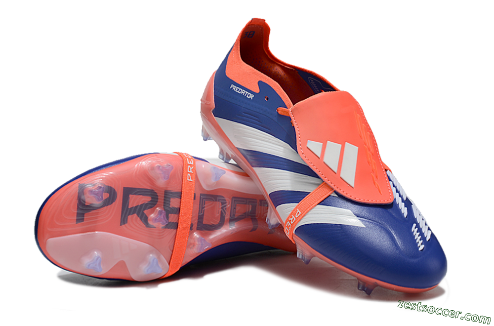 Adidas Predator Elite Foldover Tongue FG Low-Tops Soccer Cleats - Blue/White/Orange 4