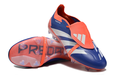 Adidas Predator Elite Foldover Tongue FG Low-Tops Soccer Cleats - Blue/White/Orange