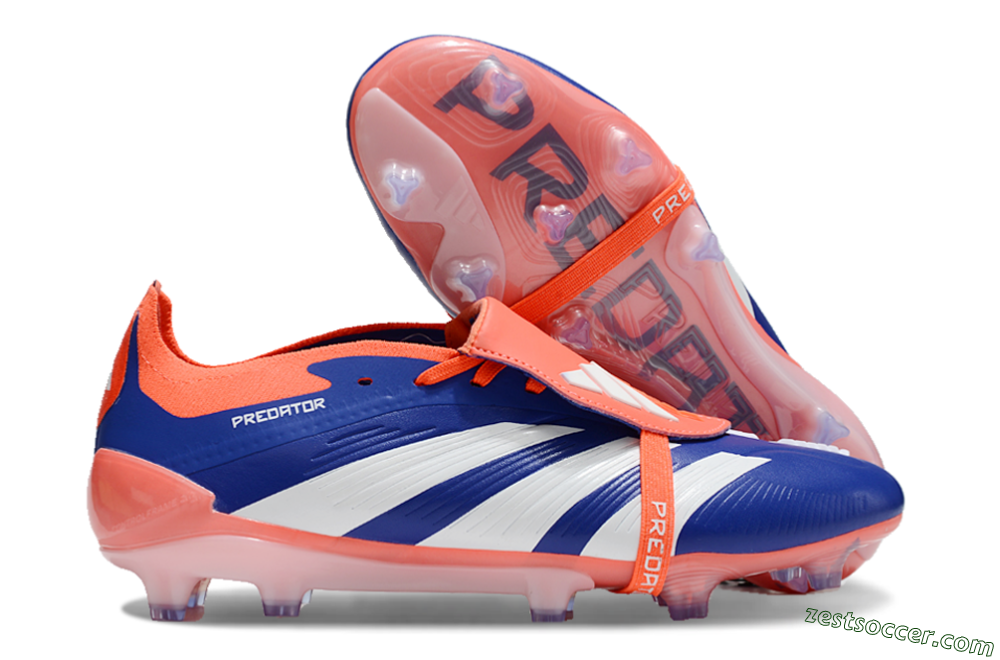 Adidas Predator Elite Foldover Tongue FG Low-Tops Soccer Cleats - Blue/White/Orange 0