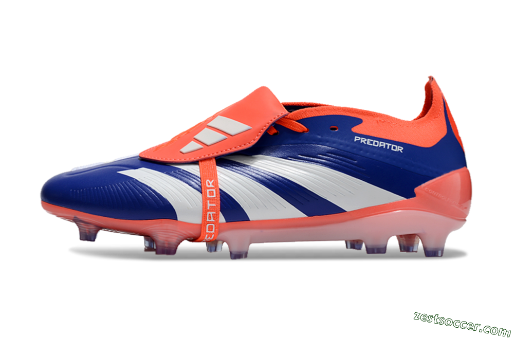 Adidas Predator Elite Foldover Tongue FG Low-Tops Soccer Cleats - Blue/White/Orange 2
